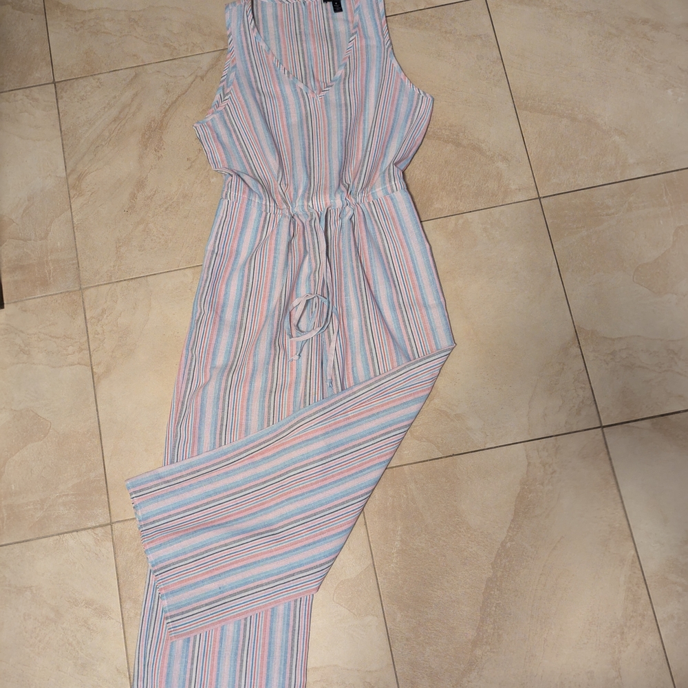 DREW By Anthropologie Soft Pastel Striped Jumpsuit Never Worn!